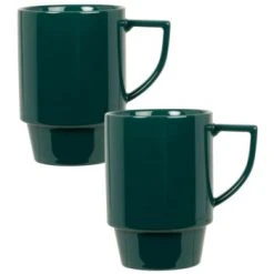 Maisons Du Monde Bols, Tasses Et Mugs Mug En Grès Vert - Lot De 2 -Bols, tasses et mugs Soldes Boutique mug en gres vert aleska 1000 10 37 225209 2