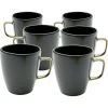 Kare Design Bols, Tasses Et Mugs Mug En Grès Vert Foncé Et Doré - Lot De 4 -Bols, tasses et mugs Soldes Boutique mug en gres vert fonce et dore lot de 4