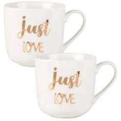 Maisons Du Monde Bols, Tasses Et Mugs Mug En Porcelaine Blanche Imprimée - Lot De 2