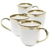 Kare Design Bols, Tasses Et Mugs Mug En Porcelaine Dorée Et Blanche D10 - Lot De 4 -Bols, tasses et mugs Soldes Boutique mug en porcelaine doree et blanche d10 lot de 4