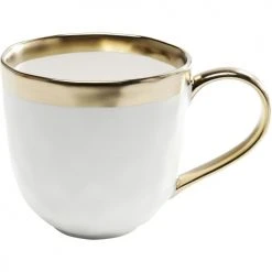 Kare Design Bols, Tasses Et Mugs Mug En Porcelaine Dorée Et Blanche D10 - Lot De 4 -Bols, tasses et mugs Soldes Boutique mug en porcelaine doree et blanche d10 lot de 4 2