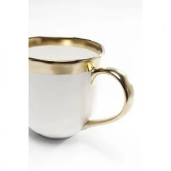 Kare Design Bols, Tasses Et Mugs Mug En Porcelaine Dorée Et Blanche D10 - Lot De 4 -Bols, tasses et mugs Soldes Boutique mug en porcelaine doree et blanche d10 lot de 4 4