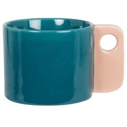 Maisons Du Monde Bols, Tasses Et Mugs Mug Géométrique En Grès Bicolore Rose Et Bleu - Lot De 2