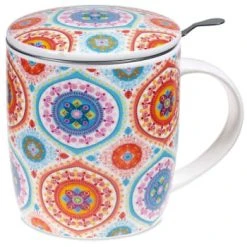 Mani Bhadra Bols, Tasses Et Mugs Mug Mandala Violet Avec Infuseur -Bols, tasses et mugs Soldes Boutique mug mandala en porcelaine avec infuseur 1
