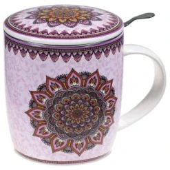 Mani Bhadra Bols, Tasses Et Mugs Mug Mandala Rose Avec Infuseur -Bols, tasses et mugs Soldes Boutique mug mandala parme avec infuseur