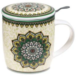 Mani Bhadra Bols, Tasses Et Mugs Mug Mandala Violet Avec Infuseur -Bols, tasses et mugs Soldes Boutique mug mandala vert avec infuseur