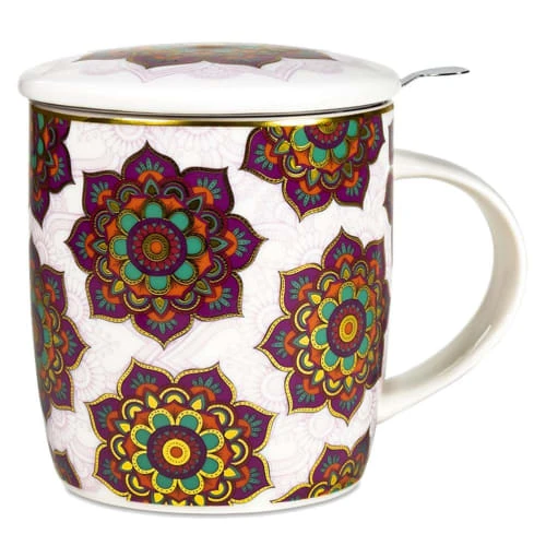 Mani Bhadra Bols, Tasses Et Mugs Mug Mandala Violet Avec Infuseur -Bols, tasses et mugs Soldes Boutique mug mandala violet avec infuseur 1