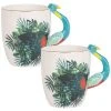 Maisons Du Monde Bols, Tasses Et Mugs Mug Paon En Porcelaine Motifs Feuilles - Lot De 4 -Bols, tasses et mugs Soldes Boutique mug paon en porcelaine motifs feuilles 1000 6 14 184473 4