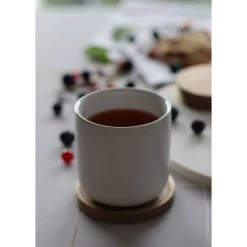OGO Living Bols, Tasses Et Mugs Set De 2 Tasses Avec Support En Porcelaine Et Acacia 25 Cl -Bols, tasses et mugs Soldes Boutique set de 2 tasses avec support en porcelaine et acacia 25 cl 4