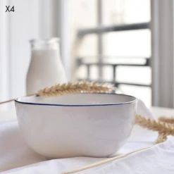 Maison Tilleul Bols, Tasses Et Mugs Set De 4 Bols Céramique Blanc -Bols, tasses et mugs Soldes Boutique set de 4 bols ceramique blanc 1