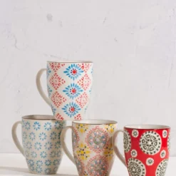 Chehoma Bols, Tasses Et Mugs Set De 4 Mugs En Céramique Multicolore -Bols, tasses et mugs Soldes Boutique set de 4 mugs en ceramique multicolore 1