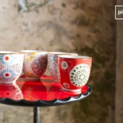 Chehoma Bols, Tasses Et Mugs Set De 4 Tasses à Expresso En Céramique Multicolore -Bols, tasses et mugs Soldes Boutique set de 4 tasses a expresso en ceramique multicolore 3