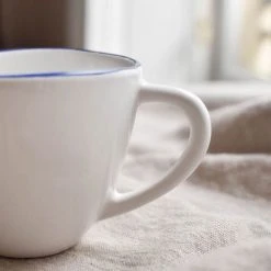 Maison Tilleul Bols, Tasses Et Mugs Set De 4 Tasses Céramique Blanc -Bols, tasses et mugs Soldes Boutique set de 4 tasses ceramique blanc 4