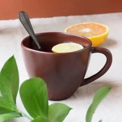 Maison Tilleul Bols, Tasses Et Mugs Set De 4 Tasses Céramique Rouge -Bols, tasses et mugs Soldes Boutique set de 4 tasses ceramique rouge 4