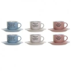 ITEM International Bols, Tasses Et Mugs Set De 6 Grandes Tasses à Café Avec Sous-tasses