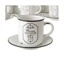 Wadiga Bols, Tasses Et Mugs Set De 6 Tasses à Thé Avec Dessous De Tasses En Céramique Blanche 7 Wadiga Bols, Tasses Et Mugs Set De 6 Tasses à Thé Avec Dessous De Tasses En Céramique Blanche -Bols, tasses et mugs Soldes Boutique set de 6 tasses a the avec dessous de tasses en ceramique blanche 1