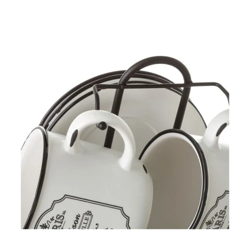 Wadiga Bols, Tasses Et Mugs Set De 6 Tasses à Thé Avec Dessous De Tasses En Céramique Blanche 5 Wadiga Bols, Tasses Et Mugs Set De 6 Tasses à Thé Avec Dessous De Tasses En Céramique Blanche – Image 3