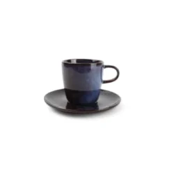 Salt&Pepper Bols, Tasses Et Mugs Tasse 18cl Et Soucoupe Bleu Foncé - Lot De 4