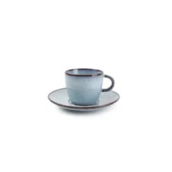 Salt&Pepper Bols, Tasses Et Mugs Tasse à Moka 9cl Et Soucoupe Bleu Clair - Lot De 4
