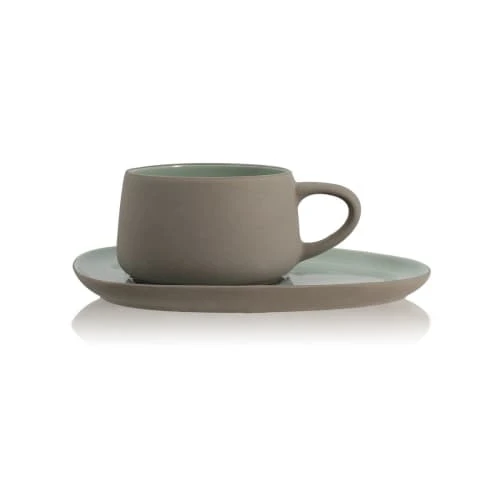 OGO Living Bols, Tasses Et Mugs Tasse à Thé Avec Soucoupe En Grès 30 Cl 3 OGO Living Bols, Tasses Et Mugs Tasse à Thé Avec Soucoupe En Grès 30 Cl