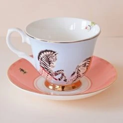 Yvonne Ellen Bols, Tasses Et Mugs Tasse à Thé Et Soucoupe En Porcelaine Zèbre -Bols, tasses et mugs Soldes Boutique tasse a the et soucoupe en porcelaine zebre 4