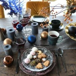 Kare Design Bols, Tasses Et Mugs Tasse Avec Coupelle En Grès Vert Foncé Et Doré - Lot De 6 -Bols, tasses et mugs Soldes Boutique tasse avec coupelle en gres vert fonce et dore lot de 6 1