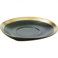 Kare Design Bols, Tasses Et Mugs Tasse Avec Coupelle En Grès Vert Foncé Et Doré - Lot De 6 -Bols, tasses et mugs Soldes Boutique tasse avec coupelle en gres vert fonce et dore lot de 6 3