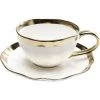 Kare Design Bols, Tasses Et Mugs Tasse Avec Coupelle En Porcelaine Blanche Et Dorée -Bols, tasses et mugs Soldes Boutique tasse avec coupelle en porcelaine blanche et doree