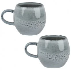 Maisons Du Monde Vaisselle De Noël Tasse En Faïence Bleue - Lot De 2