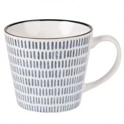 Maisons Du Monde Bols, Tasses Et Mugs Tasse En Faïence Imprimé Traits Bleus - Lot De 2 -Bols, tasses et mugs Soldes Boutique tasse en faience imprime traits bleus 1000 8 12 190170 1