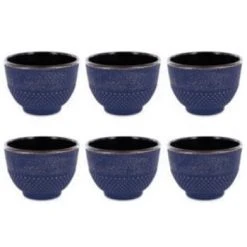 Carafes et pichets Soldes -Bols, tasses et mugs Soldes Boutique tasse en fonte de chine bleu et bronze 15cl lot de 6