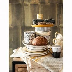 Maisons Du Monde Bols, Tasses Et Mugs Tasse En Grès Blanc Et Noir Motifs à Pois - Lot De 2 -Bols, tasses et mugs Soldes Boutique tasse en gres blanc et noir motifs a pois 1000 15 37 173262 3