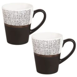 Maisons Du Monde Bols, Tasses Et Mugs Tasse En Grès Blanc Et Noir Motifs à Pois - Lot De 2 -Bols, tasses et mugs Soldes Boutique tasse en gres blanc et noir motifs a pois mekong 1000 15 37 173262 4
