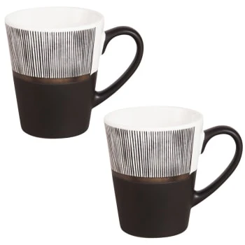 Maisons Du Monde Bols, Tasses Et Mugs Tasse En Grès Blanc Et Noir Motifs à Rayures - Lot De 2 6 Maisons Du Monde Bols, Tasses Et Mugs Tasse En Grès Blanc Et Noir Motifs à Rayures - Lot De 2 – Image 4