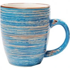 Kare Design Bols, Tasses Et Mugs Tasse En Grès Bleu - Lot De 4 -Bols, tasses et mugs Soldes Boutique tasse en gres bleu lot de 4 1