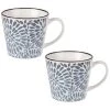 Maisons Du Monde Bols, Tasses Et Mugs Tasse En Grès Imprimé Fleurs Bleues - Lot De 2 -Bols, tasses et mugs Soldes Boutique tasse en gres imprime fleurs bleues 1000 7 11 190169 4