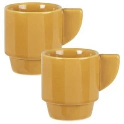 Maisons Du Monde Bols, Tasses Et Mugs Tasse En Grès Vert - Lot De 4 -Bols, tasses et mugs Soldes Boutique tasse en gres jaune moutarde aleska 1000 12 39 225211 3