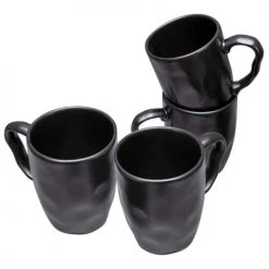 Kare Design Bols, Tasses Et Mugs Tasse En Grès Noir - Lot De 4