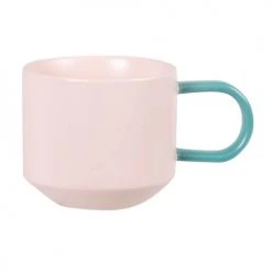 Maisons Du Monde Bols, Tasses Et Mugs Tasse En Grès Rose Et Bleue - Lot De 2