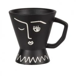 Carafes et pichets Soldes -Bols, tasses et mugs Soldes Boutique tasse en porcelaine noir mat imprime blanc 1000 8 38 208564 1