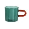 Maisons Du Monde Bols, Tasses Et Mugs Tasse En Verre Bicolore Bleu Et Anse Orange - Lot De 2
