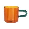 Maisons Du Monde Bols, Tasses Et Mugs Tasse En Verre Bicolore Orange Et Anse Bleue - Lot De 2 -Bols, tasses et mugs Soldes Boutique tasse en verre bicolore orange et anse bleue 1000 6 40 228656 1