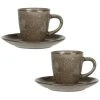 Maisons Du Monde Bols, Tasses Et Mugs Tasse Et Soucoupe En Grès Vert - Lot De 2