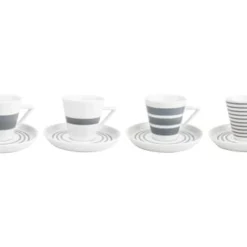 Salt&Pepper Bols, Tasses Et Mugs Tasse Et Soucoupe Gris 19cl 4 Pièces