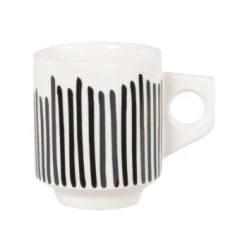 Maisons Du Monde Bols, Tasses Et Mugs Tasse Géométrique à Lignes Noires Et Blanches - Lot De 2 -Bols, tasses et mugs Soldes Boutique tasse geometrique a lignes noires et blanches lubya 1000 7 23 227450 1