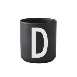 Bols, Tasses Et Mugs Tasse Noire Design Letters Porcelaine Noir