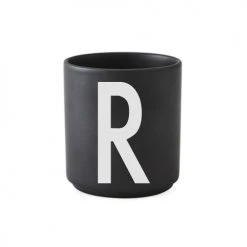Bols, Tasses Et Mugs Tasse Noire Design Letters Porcelaine Noir