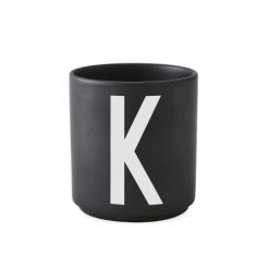 Bols, Tasses Et Mugs Tasse Noire Design Letters Porcelaine Noir