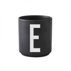 Bols, Tasses Et Mugs Tasse Noire Design Letters Porcelaine Noir