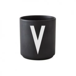 Bols, Tasses Et Mugs Tasse Noire Design Letters Porcelaine Noir